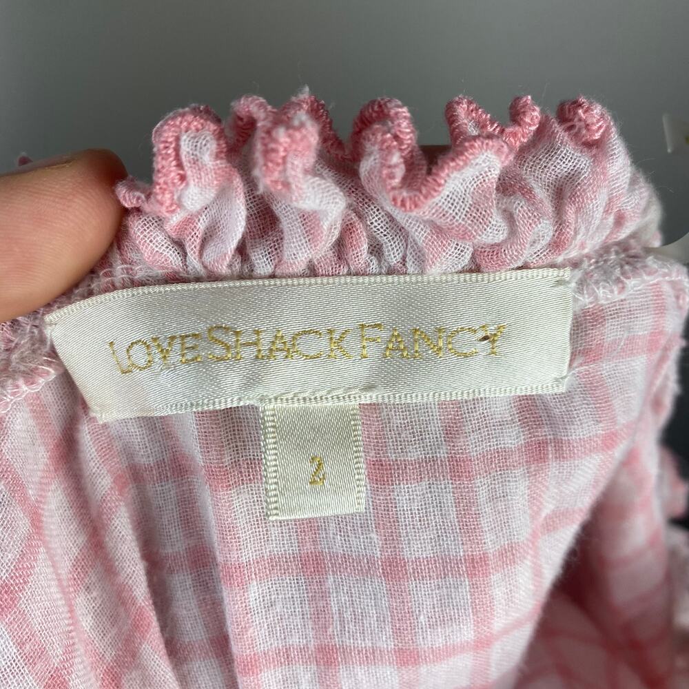 LoveShackFancy Catalina Pink Gingham Checkered Dress Size 2 - Picture 9 of 11